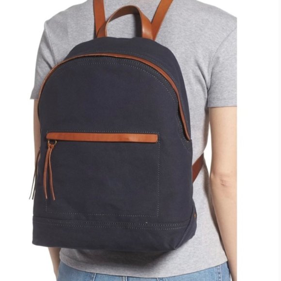 Madewell Handbags - Madewell Charleston Blue Canvas Backpack
